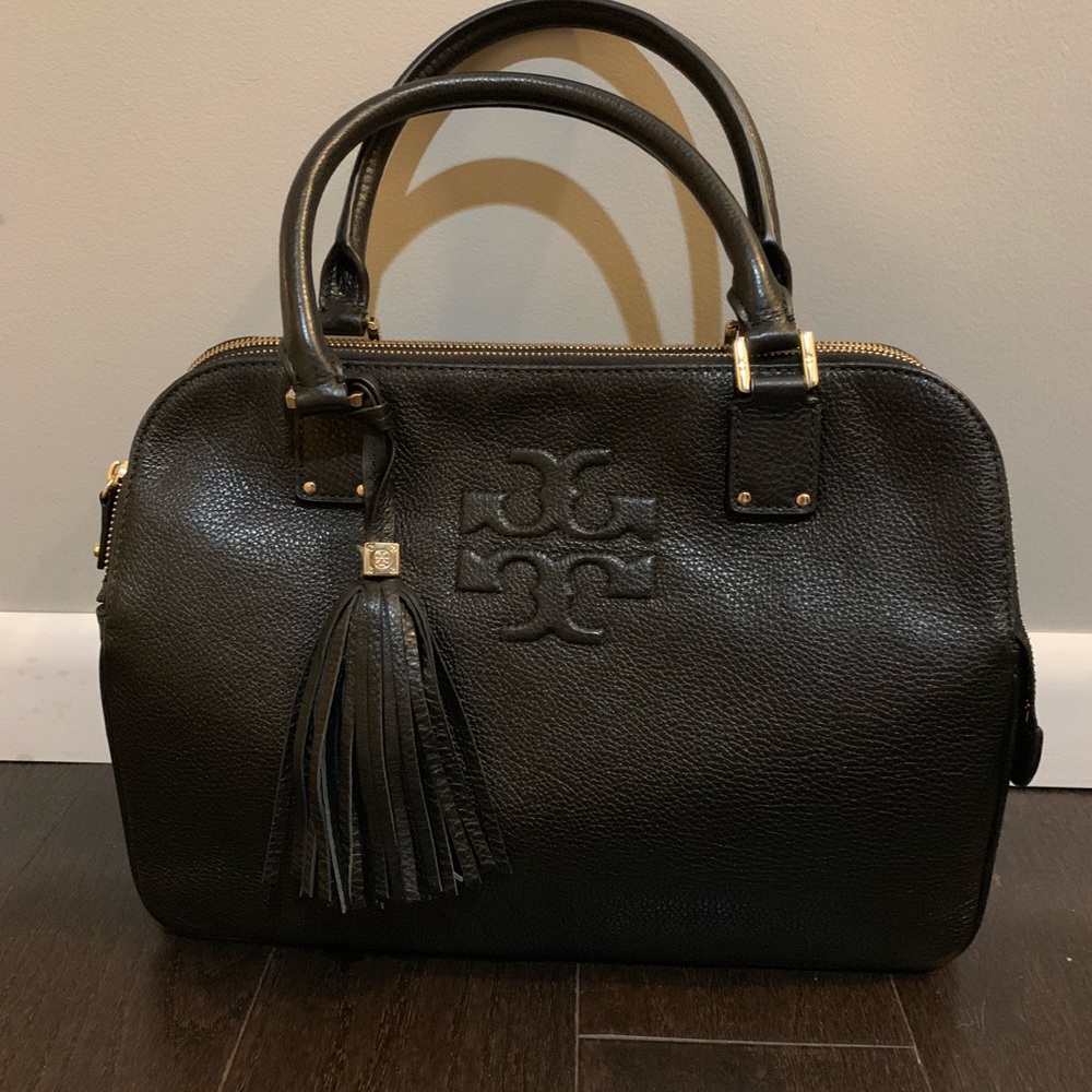 Tory Burch black Thea triple compartment bag